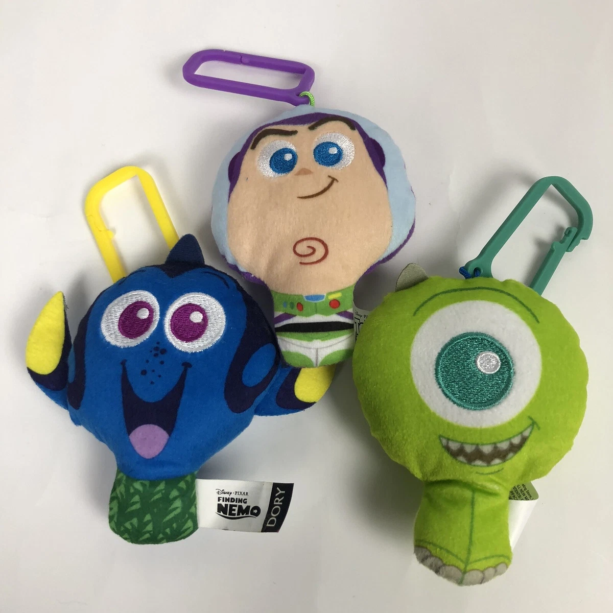 3 Disney Pixar McDonalds Happy Meal Mike Wazowski Dory Buzz Lightyear Plush Key