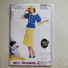Simplicity 8486 Retro Two Piece Dress Had Disney Princess Misses 6 - 14 UNCUT