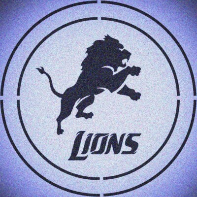 DOUBLE CIRLCE DETROIT LIONS W/ TEAM NAME STENCIL SPORT FOOTBALL ...