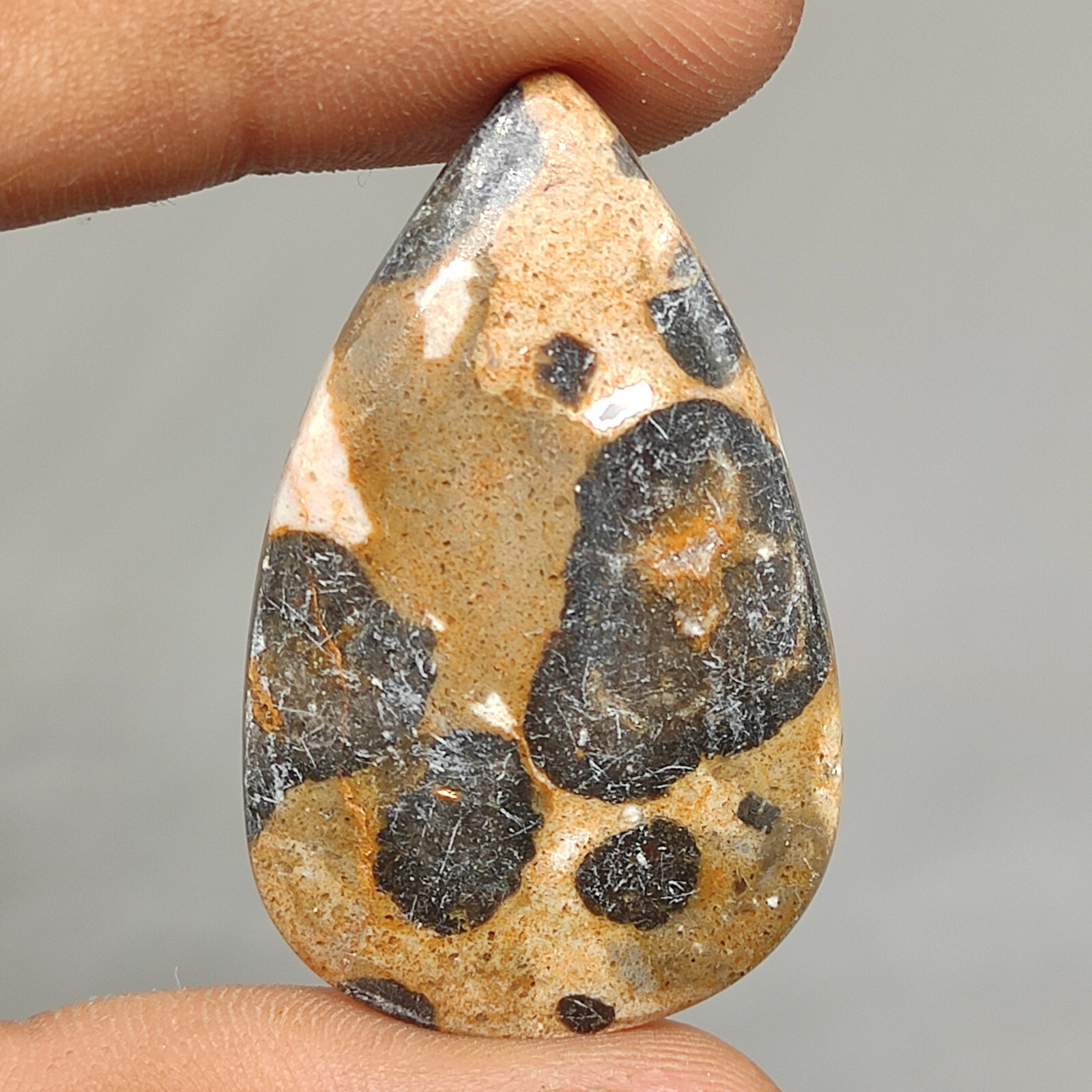 Amazing multi color bauxite cabochon pear shape 35ct rare bauxite gemstone G5386 eBay
