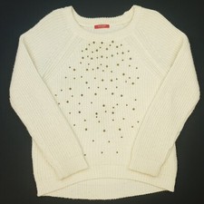 GUESS Damen Pullover Pulli Perlen Grobstrick ...