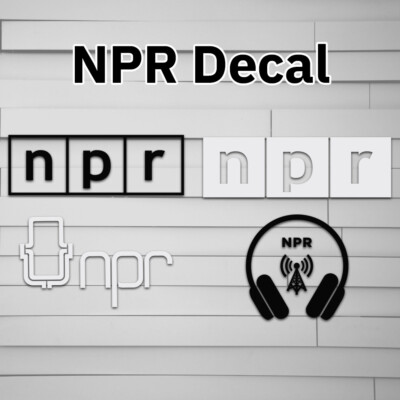 NPR Decal, Logo, Retro, Headphone Car Car Sticker, Window Decal, Window Sticker,