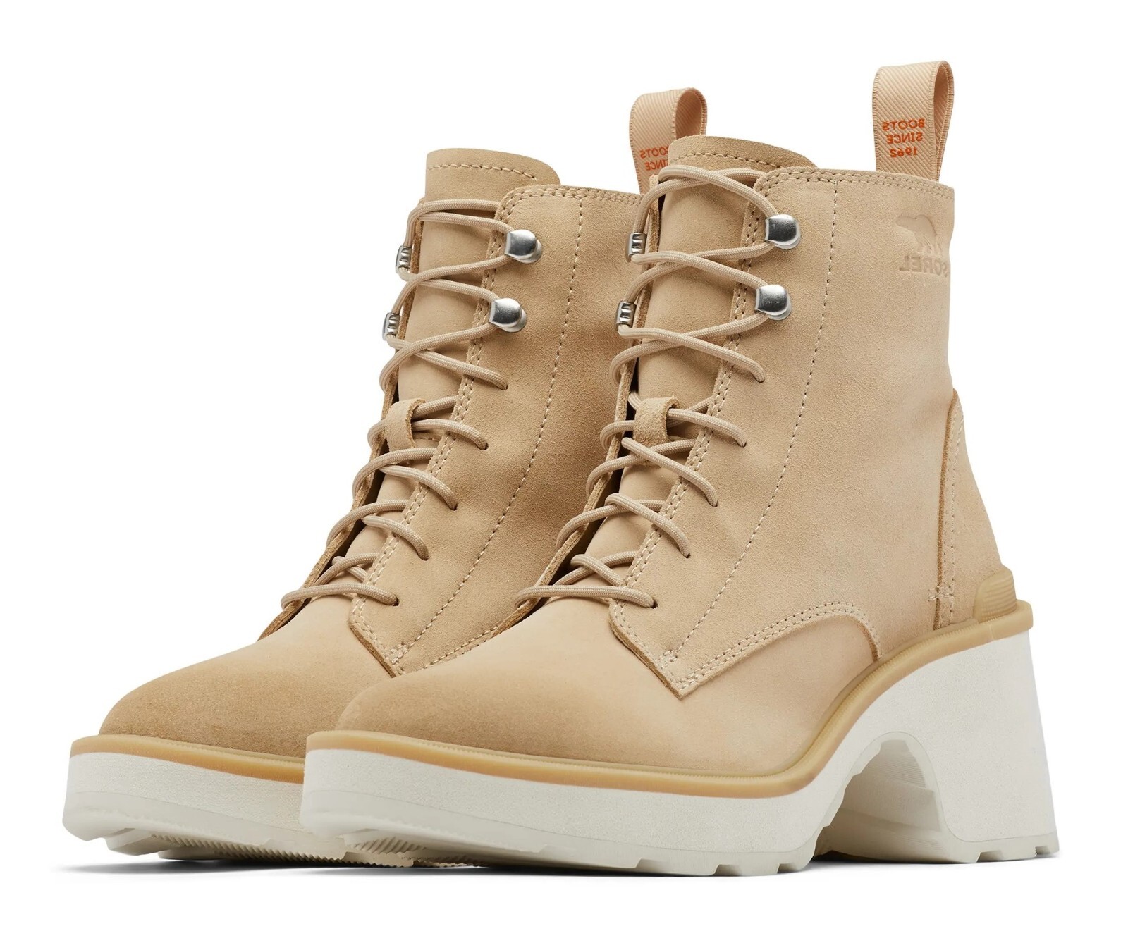 Женские водонепроницаемые замшевые ботильоны Sorel Hi-Line на шнуровке на высоком каблуке керамический размер 8 9790₽