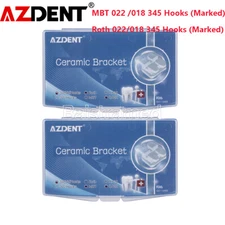AZDENT Dental Orthodontic Clear Ceramic Brackets Braces Roth/MBT 022 Hooks 3-4-5