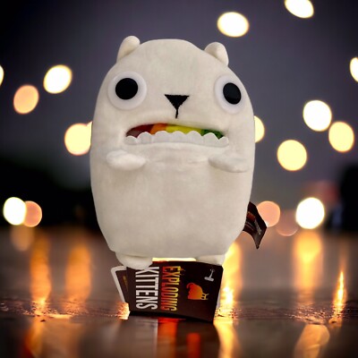 New Exploding Kittens Plush 8  White Rainbow Cat
