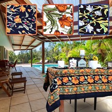 Sweet Us Affluent Cotton French Floral Tablecloth Linen Collection Black Amber