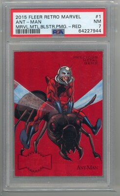 PSA 7 2015 Fleer Retro Marvel Metal Blast Precious Metal Gems Red 1 Ant-Man /100
