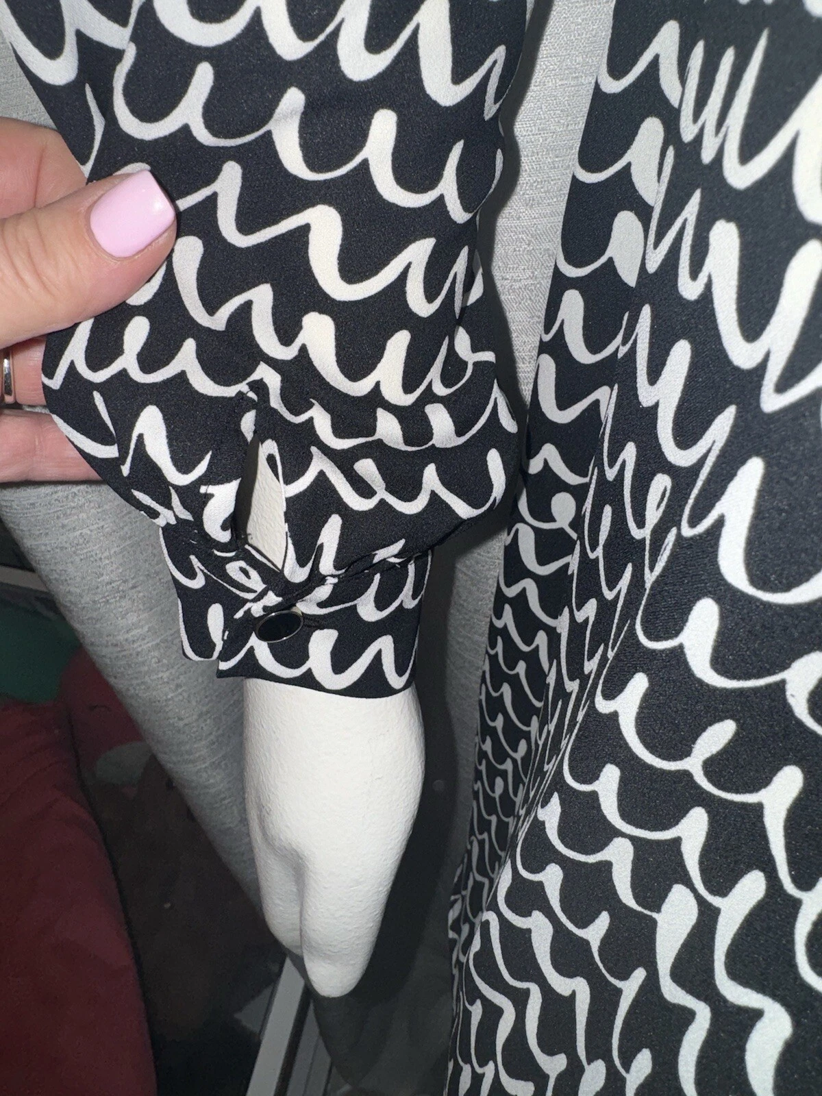 Abito Kate Spade Pop Scallop cravatta scollo aderente e svasato manica lunga taglia S