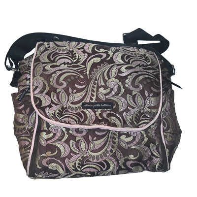 Vintage Petunia Pickle Bottom Diaper Bag Purple multi colord Backpack Shoulder
