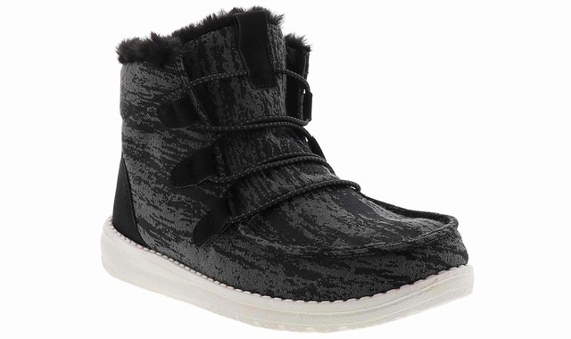 Hey Dude Womens Lea Fur Black Size 8 for sale online | eBay