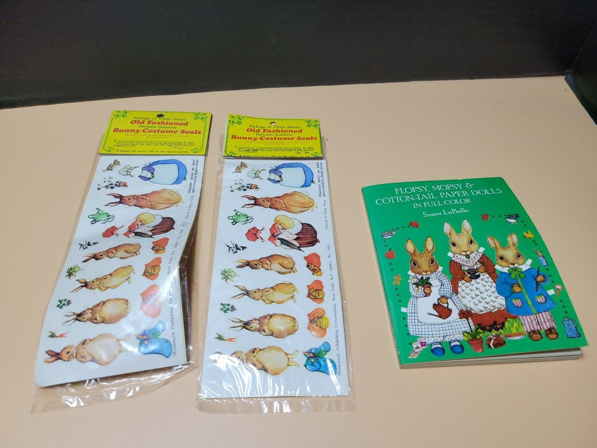 Flopsy mopsy & Peter rabbit Cotton-tail Paper Doll book & 2 Pkgs