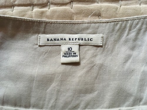 Banana Republic Women's Cotton/Linen Midi Strappy Dress Melange Grey/White Sz 10 - Picture 5 of 8