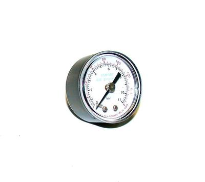 NEW EMPIRE AIR SYSTEMS BACK MOUNT AIR PRESSURE GAUGE 0-160 PSI 0-11 BAR 1/8 NPT