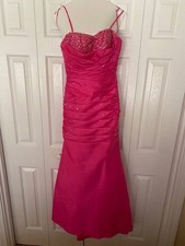 Mori Lee by Madeline Gardner Dress Size 5/6 Fuscia Formal Beaded Prom Bridesmaid