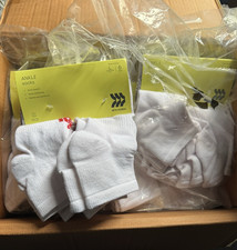 All in Motion Ankle Socks 6 Pairs White Unisex Kids Sizes 3-7