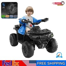 12V Kids 4 Wheeler ATV Quad Car Off-road Ride on Toy w/ LED MP3 Bluetooth Black