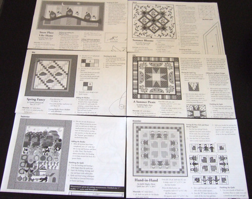 A YEAR'S WORTH OF QUILT DESIGNS 12 MONTHLY PATTERNS 6 Leaflets Various Designers
