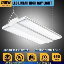 240W LED Linear High Bay Light 30000 LM Commercial Warehouse Shop 5000K Fixture