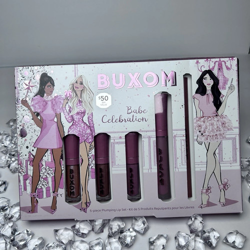 BUXOM Babe Celebration 5 Piece Plumping Lip Set ~ Dolly/Hush Hush/Henna ~ NIB - Picture 3 of 7