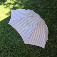 VICTORIA SECRET Fashion Show 2024 Pink White Striped Umbrella NEW