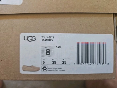 UGG Ansley Sand Suede Fur Slippers Womens Size 8 *NIB* - Picture 7 of 7