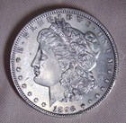 1896 Morgan Silver Dollar, Struck Through Reverse — photo 1