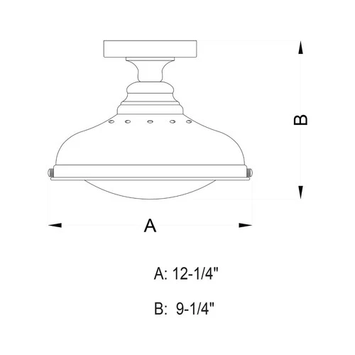 Keenan 1-Light Semi-Flush Mount in Farmhouse and Dome Style 9.5 Inches Tall and - Picture 5 of 5