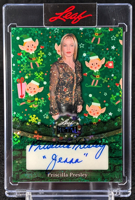 「Mixstgirls」2025クリスマスグッズ 「A4メタルアートプレート」 Priscilla Presley 2025 Leaf Metal Happy Holidays Autograph Card