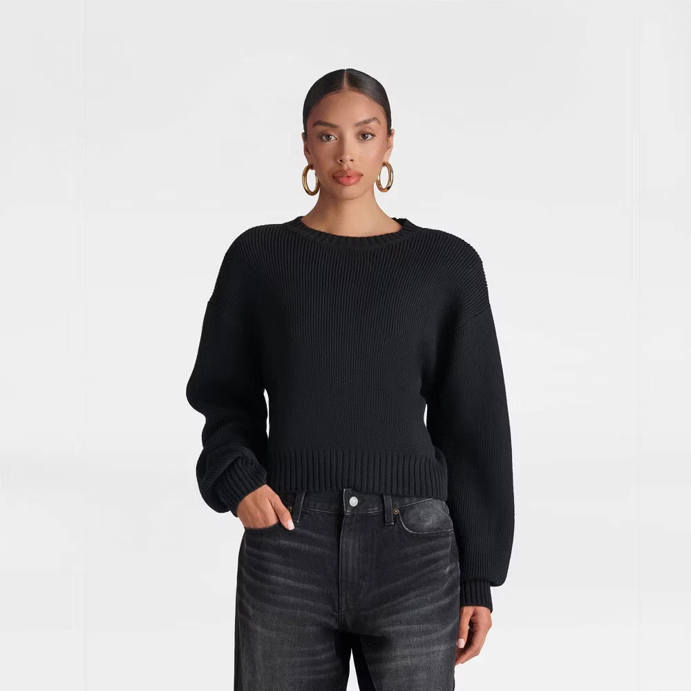 KBB by KAHLANA Women Long Sleeve 'The Shoulder Pad Sweater'