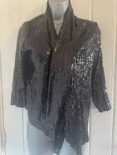 New Look Size 10 Black Sequin Stretch Material Sparkle Jacket