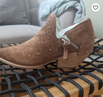 Sigerson Morrison size 38 US 8 Brown Suede Star Studded Booties Designer Galaxy