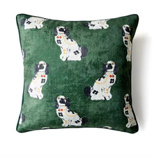 Green Staffordshire Dog Pillow Cover Decorative Cushion Case 18x18 Luxury