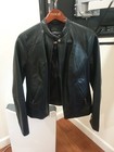 Kenneth Cole New York Faux Leather Jacket Women Size M Full Zip Pockets Black