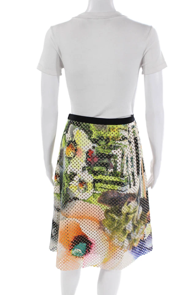 Clover Canyon Womens Printed Laser Cut Lined Knee Length Skirt Multicolor Size L - Image 3 of 4