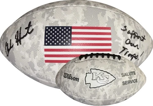 Kansas City Chiefs Clark Hunt Signed Salute To Service Football JSA Certified
