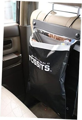  Recycled Disposable Car Trash Bags   Leakproof, Smell Proof 7 Count Black
