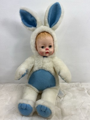 Madame Alexander Hug Me Bunny Doll White Blue Rabbit 16  Vtg Alexanier 19 ️77