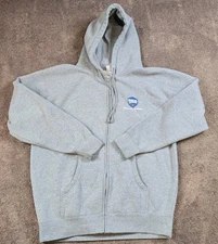 Samuel Adams Boston Lager Full Zip Gray Hooded Sweatshirt Mens XL EUC 