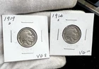 1914 S & 1919-S  Buffalo Nickel Very Good VG 5c US Coins Lot Of 2