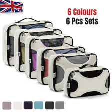 Packing Cubes for Suitcase 6 Colours Travel Organiser Set, 6 Pieces Lightweight