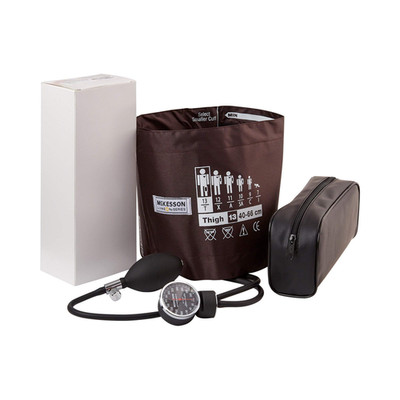 Mckesson Lumeon Deluxe Aneroid Sphygmomanometer Blood Pressure Cuff Thigh Brown