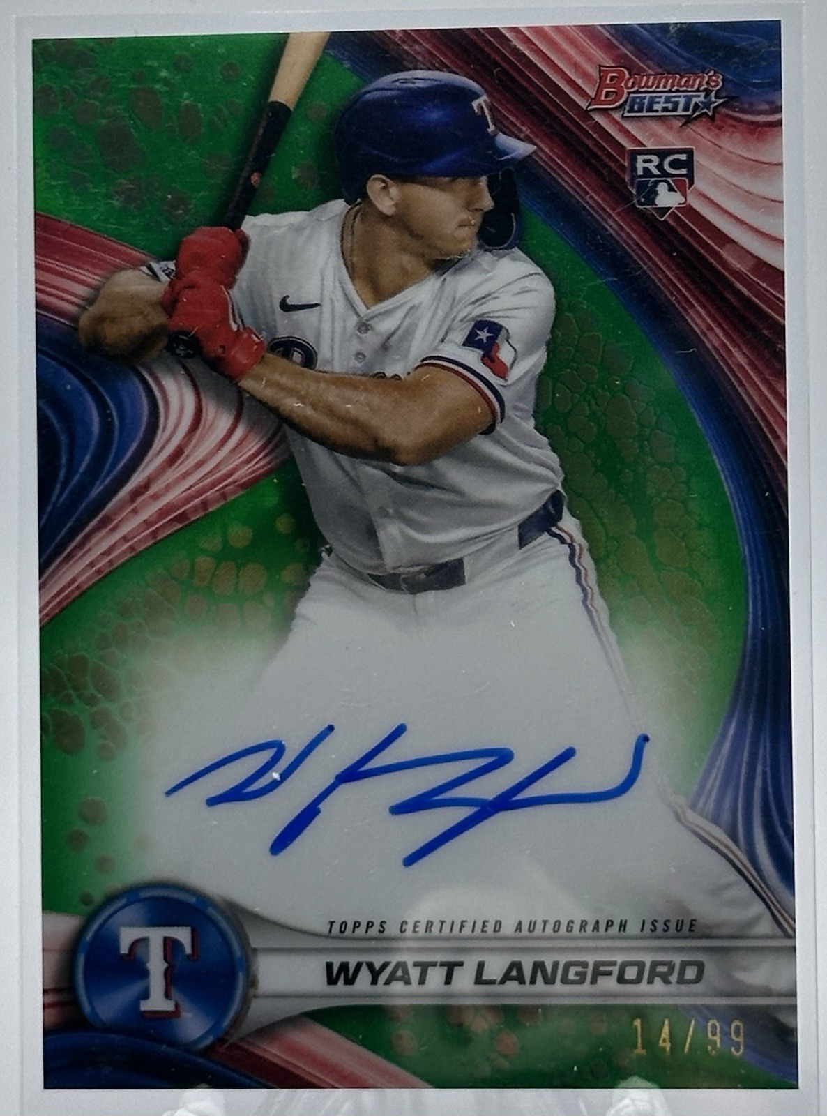 2024 Bowman's Best WYATT LANGFORD Best of 2024 Green Refractor Auto RC #d/99