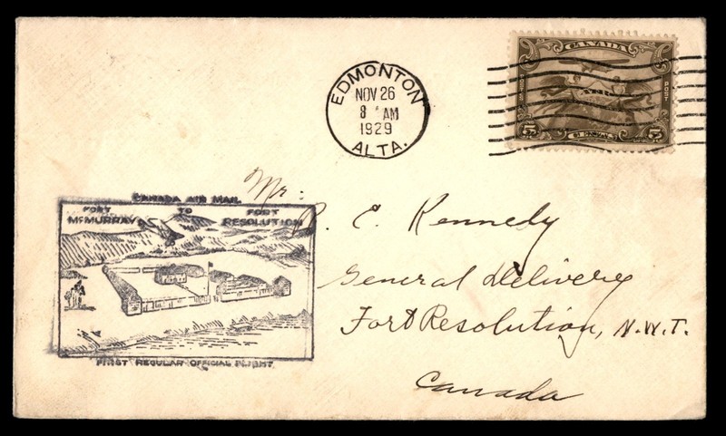 Mayfairstamps Canada Flight 1929 Ft McMurray to Ft Resolution Air Mail Cover cca