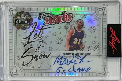 2025 Leaf Happy Holidays Magic Johnson Auto Autograph Hall Marks #d 4/5