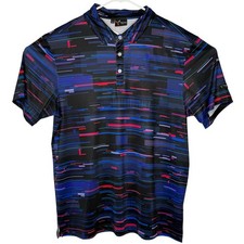 YATTA Golf Standout Performance Golf Polo Shirt Mens L Multicolor Wave