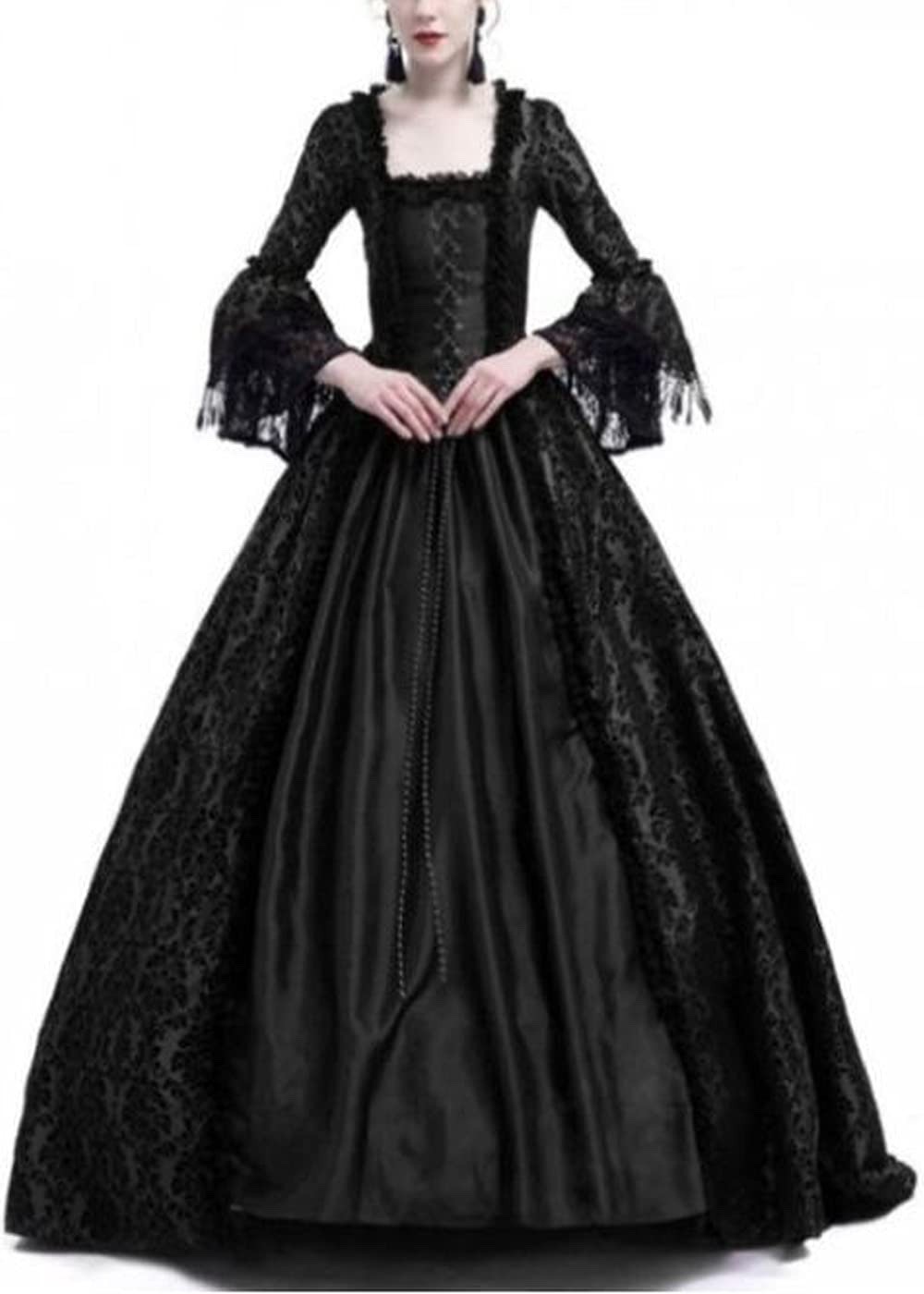 Vestido de bruja medieval retro Sangdut para mujer con mangas acampanadas, renacimiento victoriano