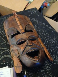 Hand Carved Wood Mask From Africa