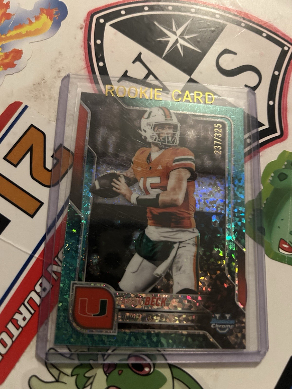 2025 Topps Bowman U Chrome Carson Beck Rookie Aqua Mini-Diamond #138 /325