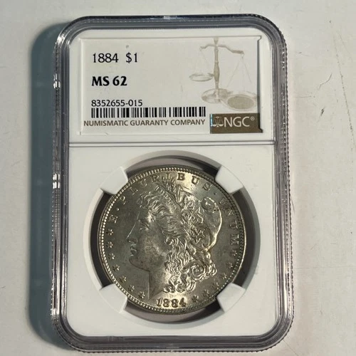 1884 Morgan Silver Dollar $1 MS62 NGC