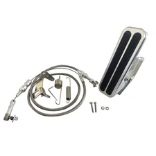 Billet Aluminum Floor Mount Gas Pedal w 24'' Throttle Cable & Bracket Spring Kit